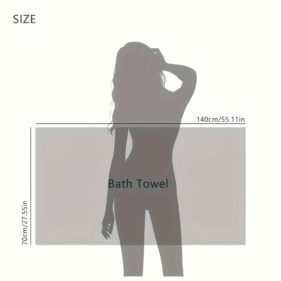 1pc Ultra-Soft Quick-Dry Bath Towel, Skin-Friendly, Absorbent, Thick Wrap, 85% Polyester 15% Polyamide Blend, No Fragrance, Adult Size