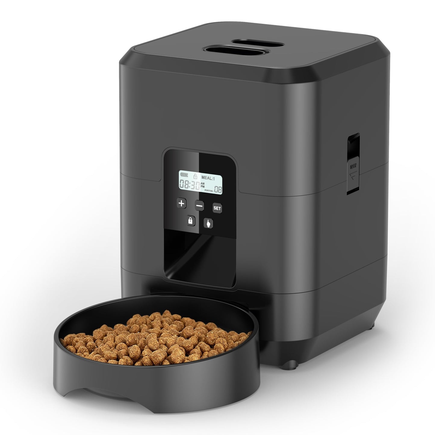 2L Smart Automatic Cat Feeder, USB-Powered Pet Food Dispenser with Record, Programmable for Cats & Dogs, Memory Timing - No Battery Included.