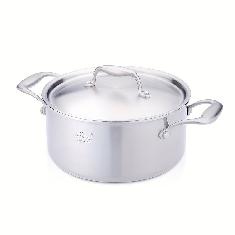 Upgrade your kitchen with our Premium 2.5L Tri-Ply Stainless Steel Soup Pot. This induction-compatible pot is designed for durability and comes with a lid to help you create perfect soups, stews, and sauces. Don't miss out on this versatile cookware