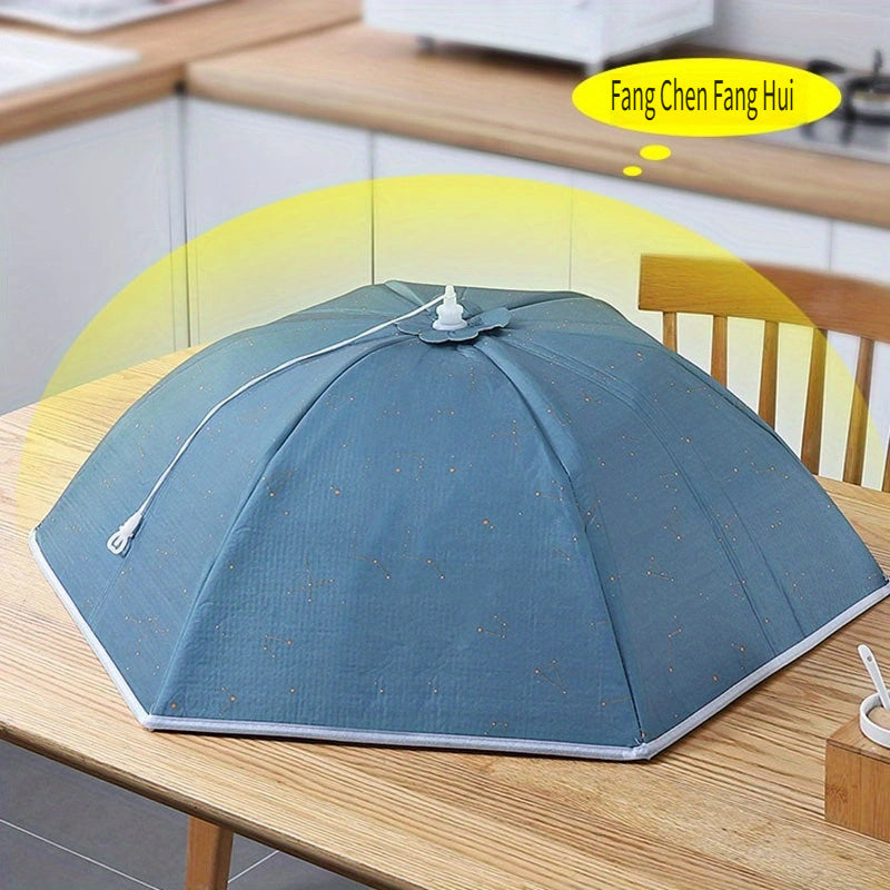 Snowflake patterned insulated folding food cover for large round tables, ideal for home dining and protecting food from dust.