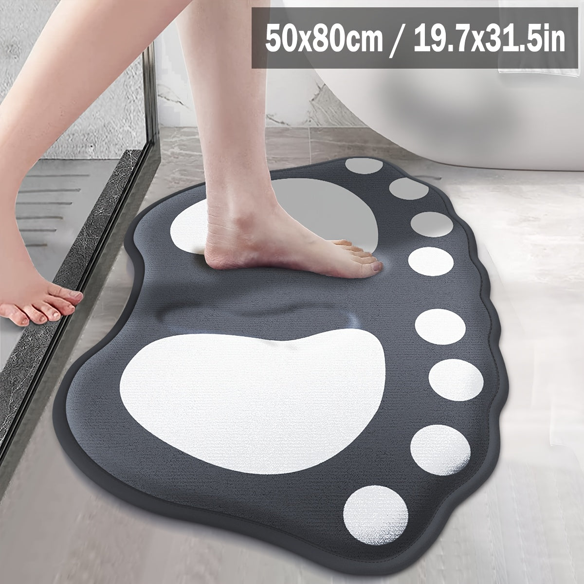 Durable Non-Slip Bath Mat with Irregular Shape, Plush Flannel Material, Hand-Wash Friendly, Adorable Cartoon Design, Ideal for Bathroom Decor in any Home.