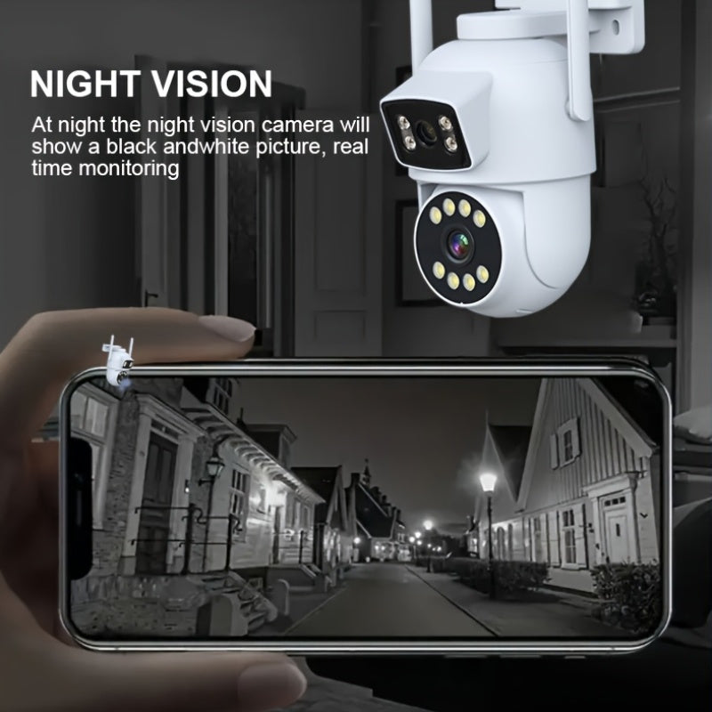 Enhance your home security with the 1pc YIIYRY 1080P Wireless Binocular Security Camera. This camera offers color night vision, two-way audio, pan/tilt/zoom functionality, and WiFi connectivity for a truly smart home experience. With motion tracking