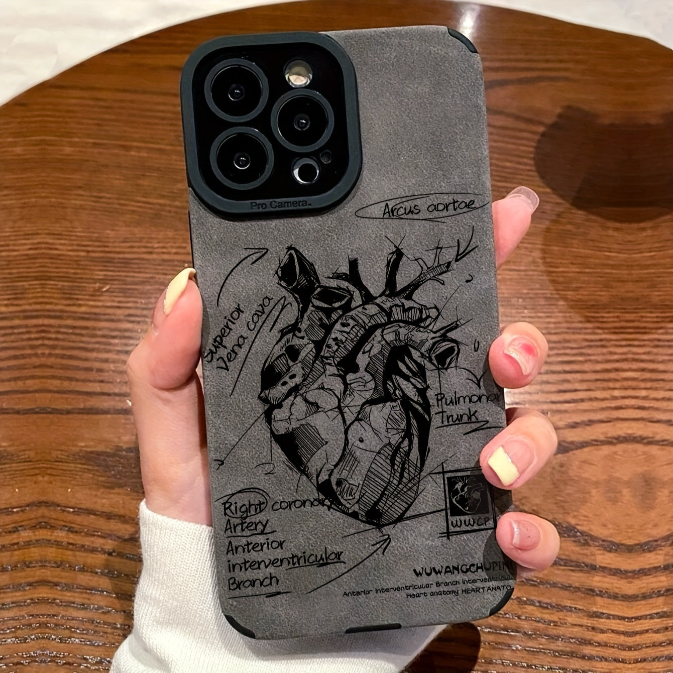 Heart Analysis Flip Faux Leather Case provides full coverage shockproof for various iPhone models (7, 8, X, XS, 11, 12, 13, 14, 15).