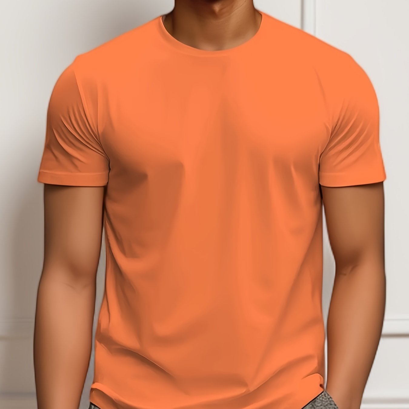 Men's Casual Cartoon Tees, Comfortable Short Sleeve Crew Neck T-shirt for Home or Outdoor Wear.