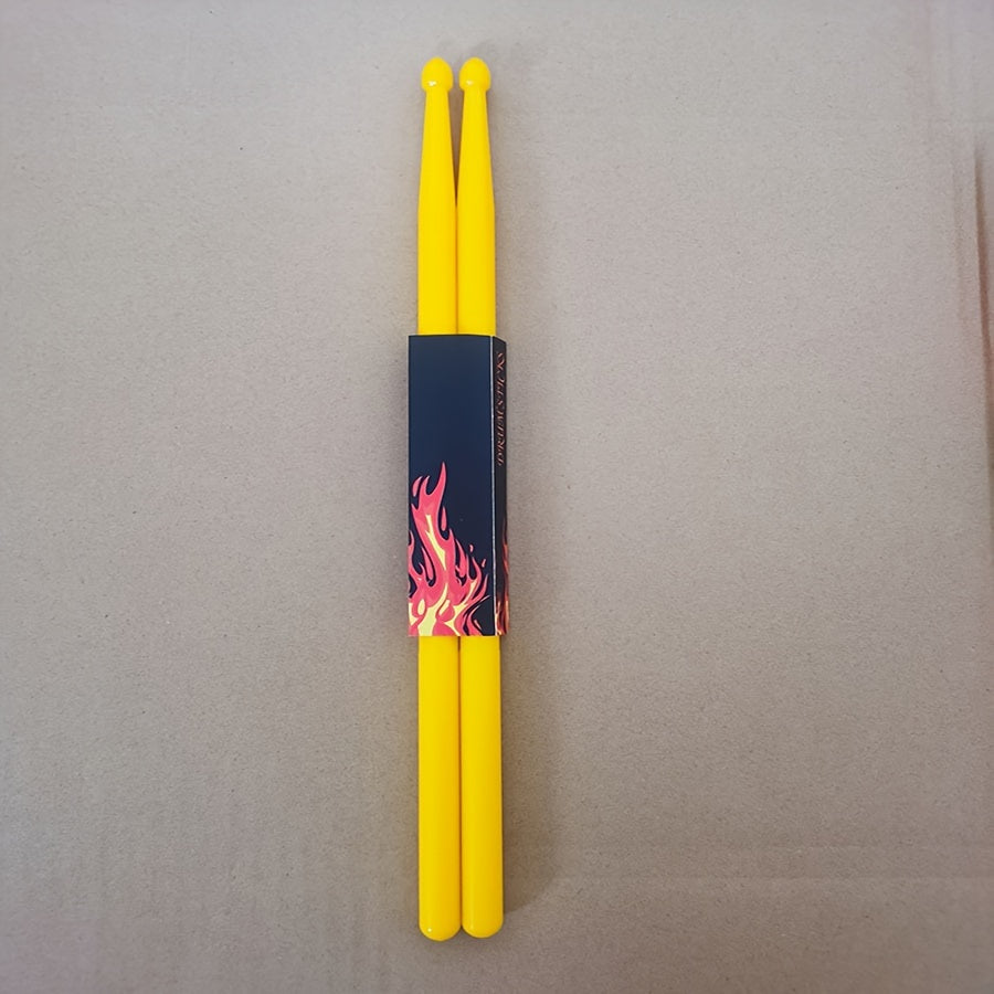 Colorful nylon drumsticks made of plastic, suitable for drum kits. Durable 5A drumsticks with non-slip design.