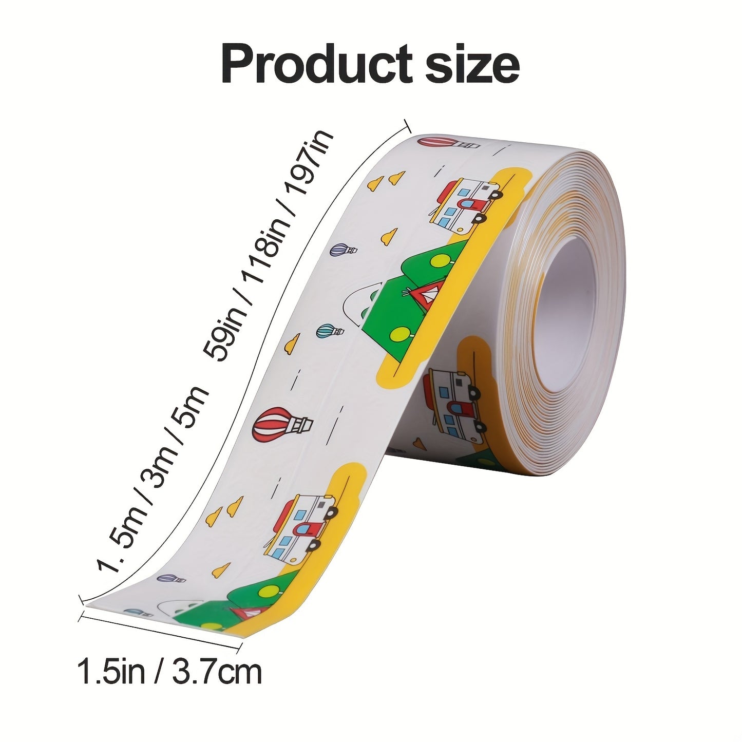 Self-adhesive caulk tape for sealing baths and toilets, sinks, bathrooms, and bathtubs.