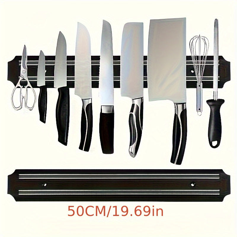 Durable Plastic Magnetic Knife Holder - Stylish Wall-Mounted Organizer for Knives, Scissors, and More - Ideal for Home and Restaurant Kitchen Storage.