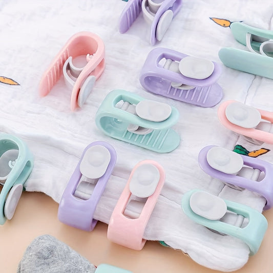 Upgrade your bedding with our 4-pack of Thick No-Sew Thumb Buckle Bedspread Fasteners. These Polypropylene (PP) Sheet and Blanket Clips are designed to securely hold your bedding in place. Hand wash only. These Pink Sock Clips are perfect for keeping