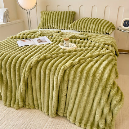 Soft and cozy striped throw blanket with ultra-plush feel - perfect for the bed, couch, or your furry friend - Ideal for all-season comfort and extra warmth during the winter months.