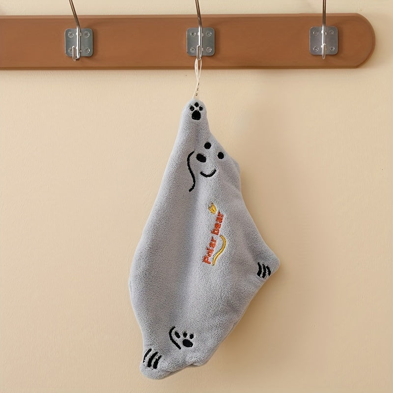 Cute polar bear hand towel, quick-drying and absorbent.