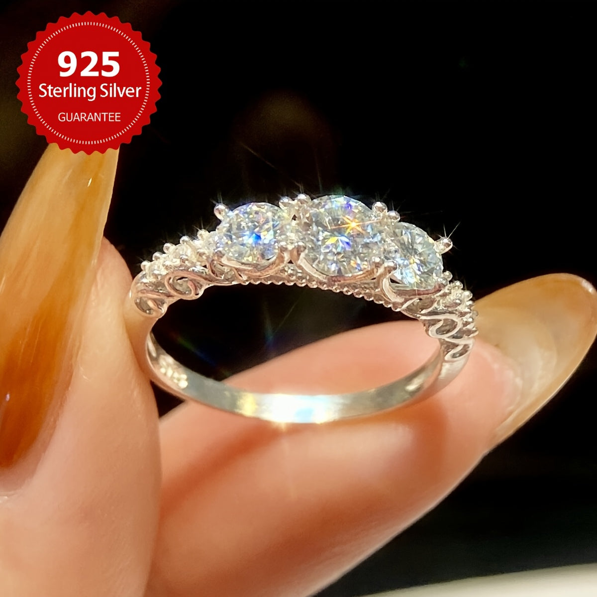 925 Sterling Silver Moissanite To'y Halqasi, Nafis va Hashamatli Ayollar uchun Nikoh va Yubiley Halqasi, Abadiy Va'da Halqasi, Mukammal 14 Fevral Sovg'asi, Har Mavsum uchun Abadiy Zargarlik.