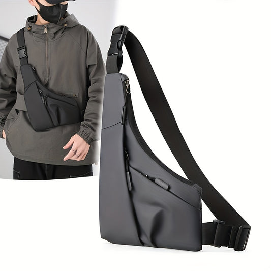 Stylish waterproof men's chest bag with versatile functionality.