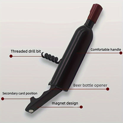 Innovative 2024 wine and beer bottle opener made from ABS material with a magnetic design, featuring a creative red wine bottle opener design.