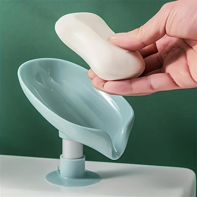 Suction cup soap holder for non-slip storage in bathroom. Water-resistant and does not require power.