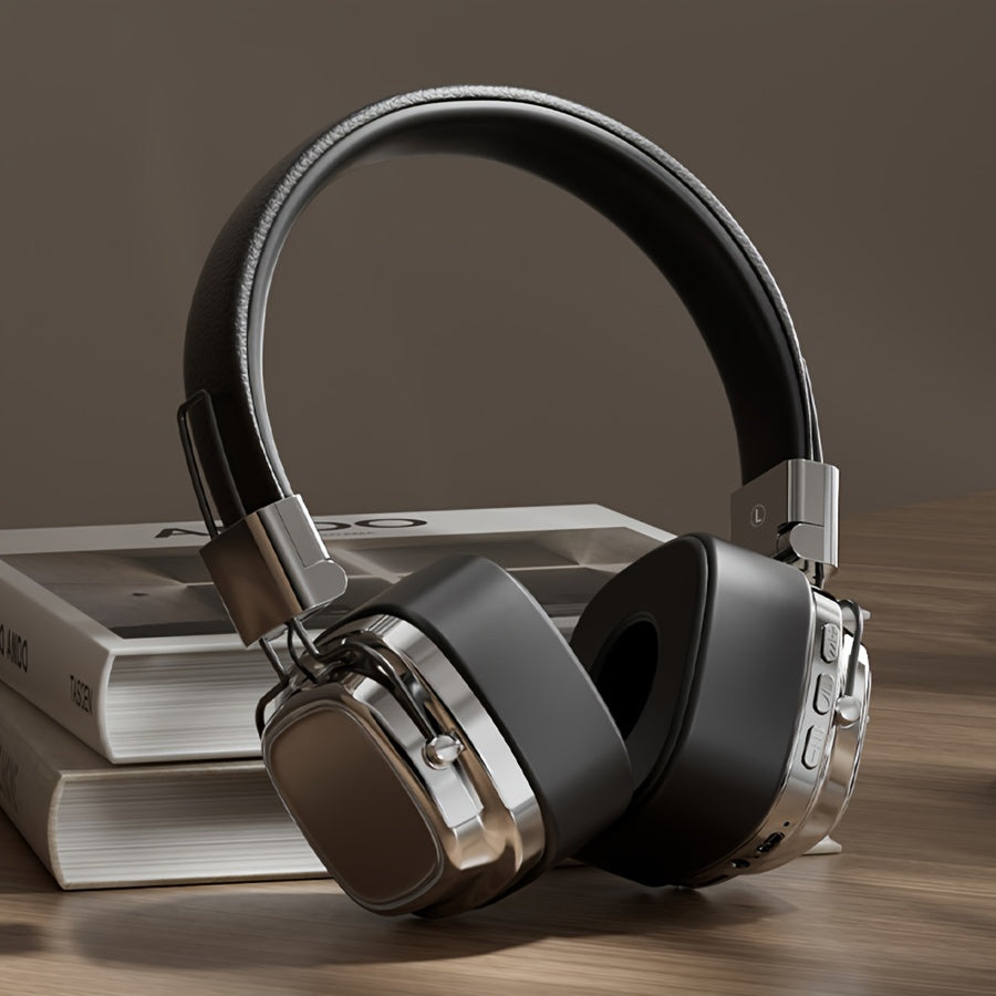 Vintage-inspired over-ear wireless headset with wireless 5.3 chip, perfect for gamers and music enthusiasts.