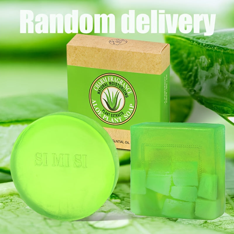 Aloe Vera Soap with Essential Oil - Deeply cleanses, moisturizes, controls oil - Rich foam for all skin types, men and women