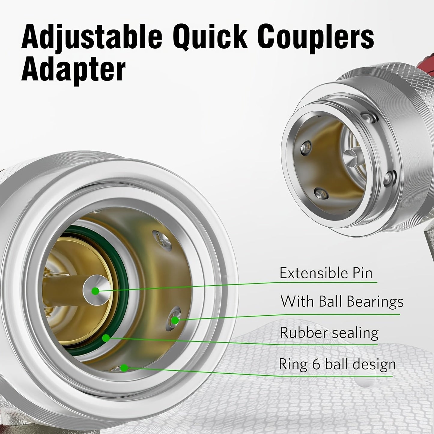 This 2-piece set includes an R134a Adjustable Quick Connect Coupler, featuring High & Low Pressure Connectors designed for HVAC Systems. The Quick Linkers allow for easy Evacuation, Charging & Maintenance without the need for electricity.