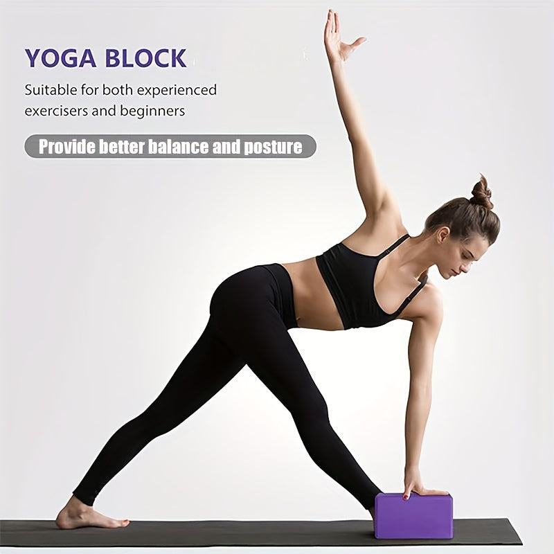 High-Density EVA Yoga Blocks 2-Pack with Beveled Edges for Flexibility in Pilates, Durable and Lightweight