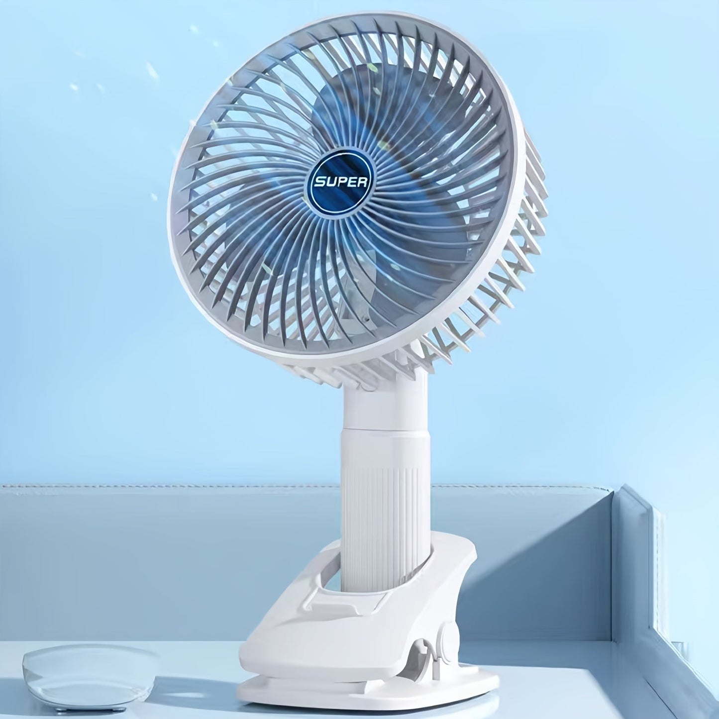 Portable Mini Desk Fan with Adjustable Angle - USB Rechargeable Clip-On Handheld Fan, Versatile Design with 3-Speed Settings - Ideal for Summer, Great for Dorms & Apartments