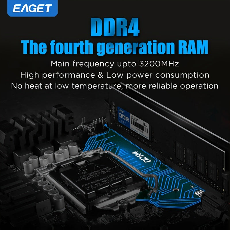 EAGET DDR4 3200MHz Desktop RAM, 8GB/16GB, High-Performance Memory Module for Intel & AMD Systems