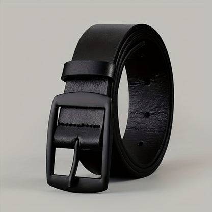 Men's simple and retro PU leather belt with smooth buckle for daily wear