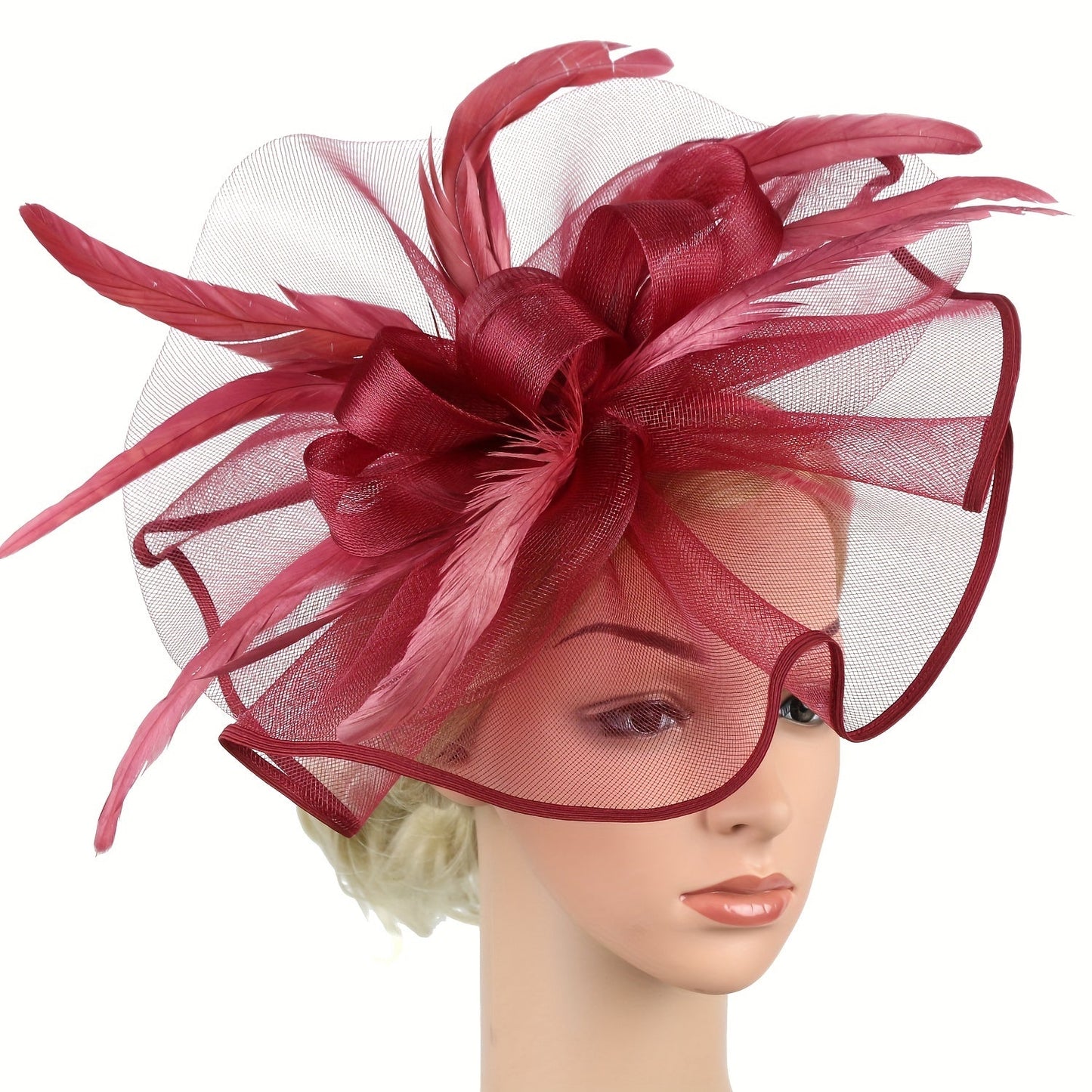 Stylish Fascinator Hats featuring Veil, Feather, and Bow - Perfect for Weddings, Proms, Kentucky Derby, and Photoshoots - Complete your Look with Fashionable Hair Accessories