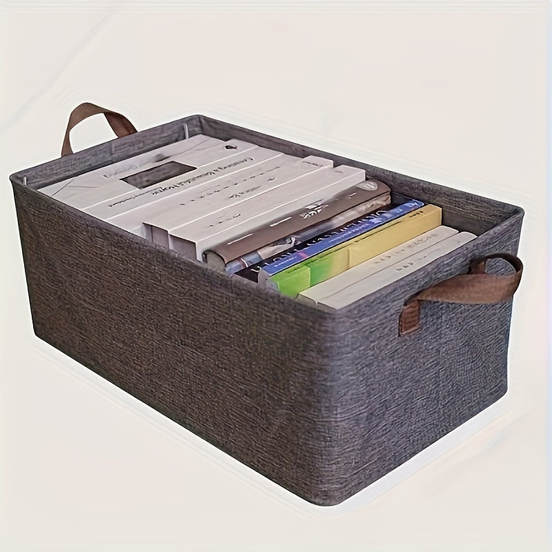 Fabric storage box that folds easily, featuring a sturdy steel frame and a polyester blend drawer organizer for storing clothes and pants in your home wardrobe.