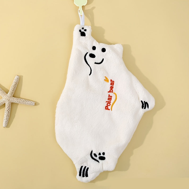 Cute polar bear hand towel, quick-drying and absorbent.