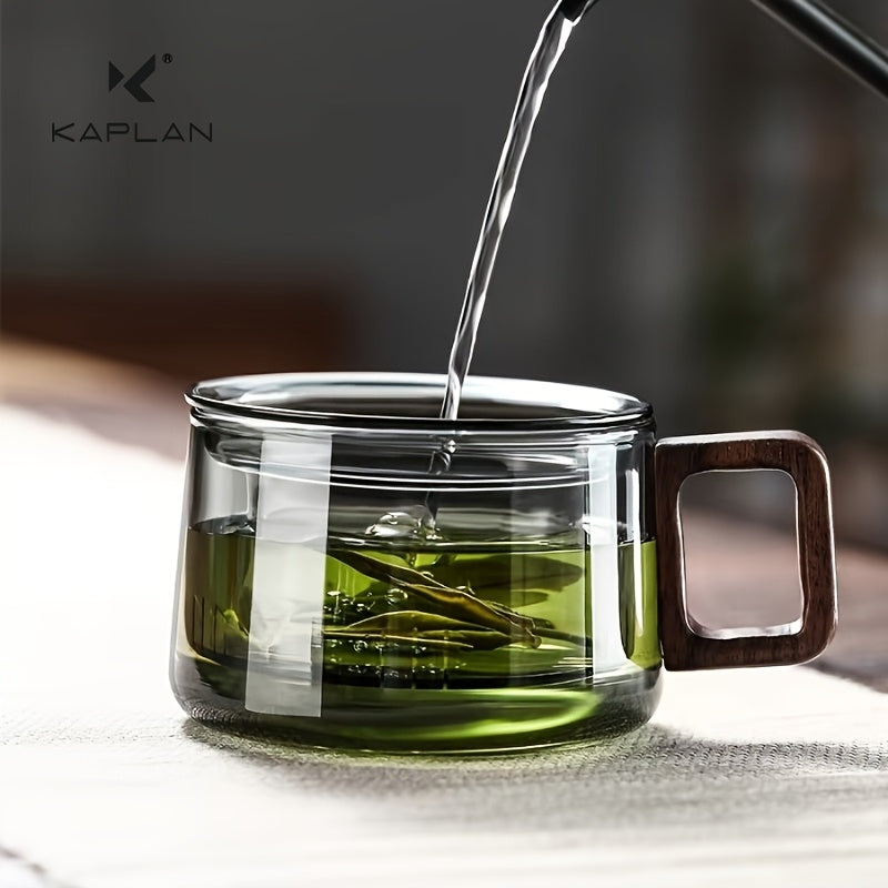 1 pc 200ml glass tea cup with infuser, heat-resistant, reusable, ideal for home and office, great for loose leaf tea.