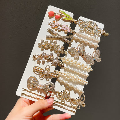 20pcs Women's Imitation Pearl Hair Clips for Bangs and Sides