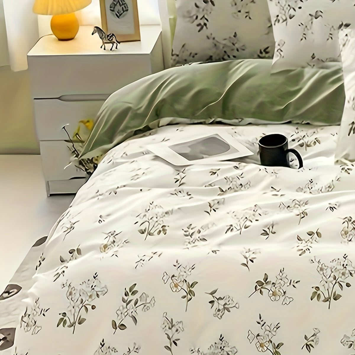 Get yourself a set of 3 fresh duvet covers with a pastoral style floral print. This soft and comfortable bedding set includes 1 duvet cover and 2 pillowcases, perfect for your bedroom, guest room, or dorm. Please note that this set does not include the