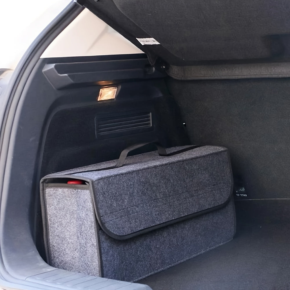 Compact felt trunk organizer for cars - efficient, easy-to-use storage option.