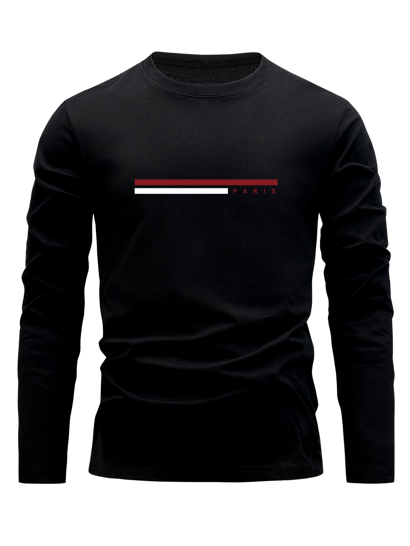 3 men's long sleeve cotton t-shirts for spring and fall, ideal for casual wear at home or out.