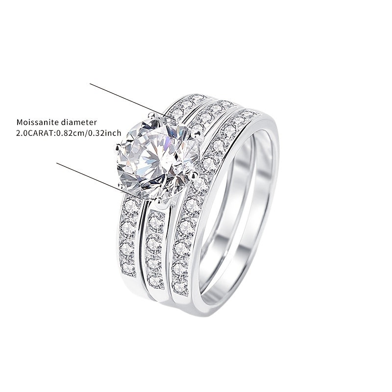 2 carat Moissanite Eternity Ring in 925 Sterling Silver - Perfect for Wedding, Engagement, Anniversary, or Holiday Gift