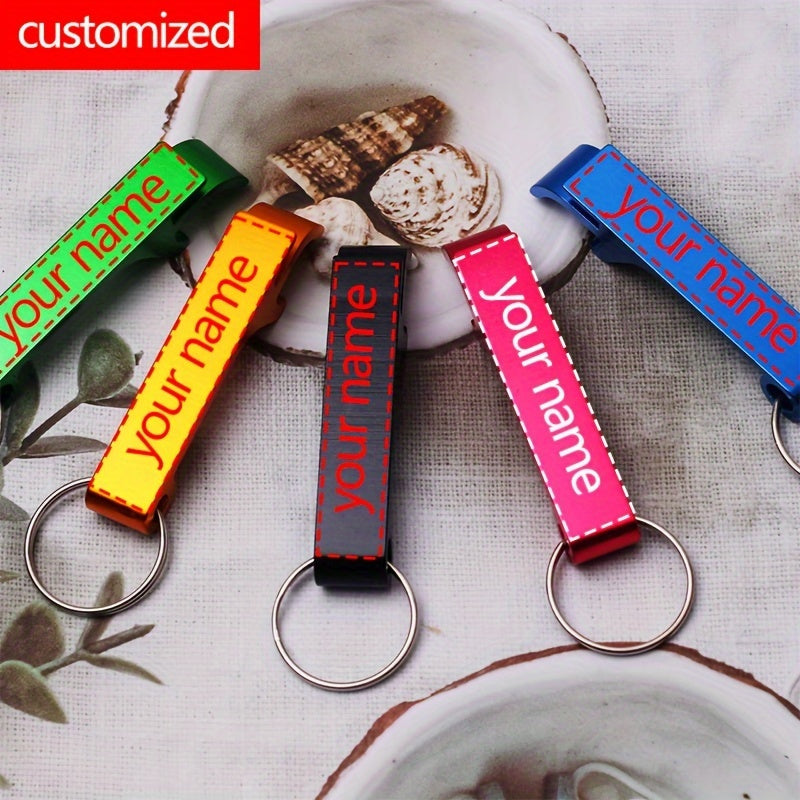 Personalized Beer Festival Keychain Bottle Opener - Colorful Alloy with Customizable Text, Logo, Phone Number, & Company Name - Portable, Multi-Functional Gift for Beer Lovers