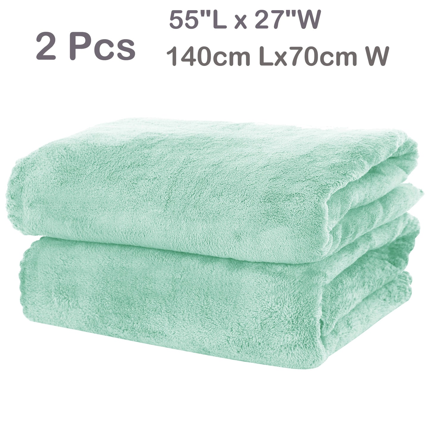 2-piece premium bath towel set made of fluffy polyester coral velvet, highly absorbent and versatile for use in the bathroom, fitness, sports, travel, and as gifts for men and women.