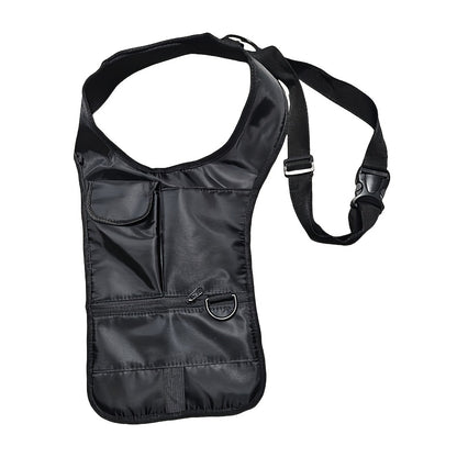 Men's underarm invisible shoulder bag, portable anti-theft crossbody pack made of knit fabric with neoprene, polyester, and nylon materials. Hand washable.