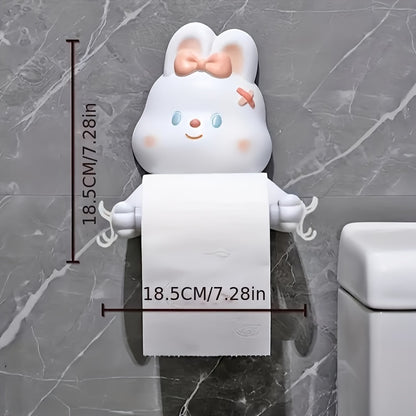 Panda toilet paper holder: easy to install, durable plastic, waterproof design.