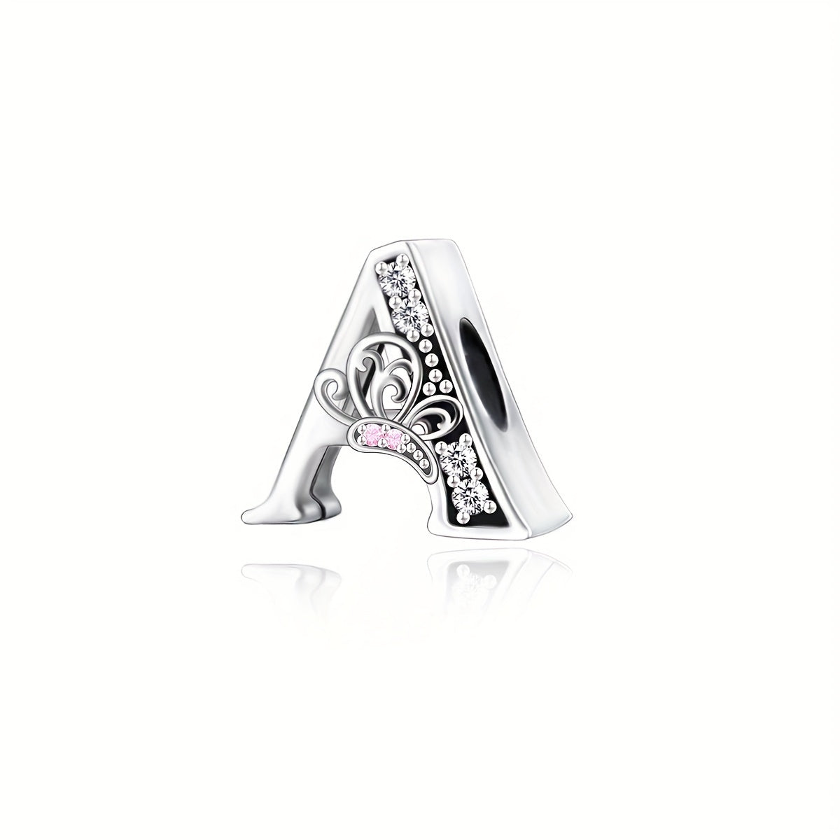 Exquisite 925 Sterling Silver Alphabet and Butterfly Charm Beads with Cubic Zirconia Accents - Great for Crafting Bracelets and Jewelry, Stunning Christmas Present