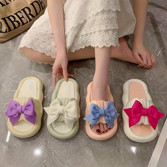 Macaron color slip-on sandals with thick sole, PVC material, low heel - suitable for all seasons.