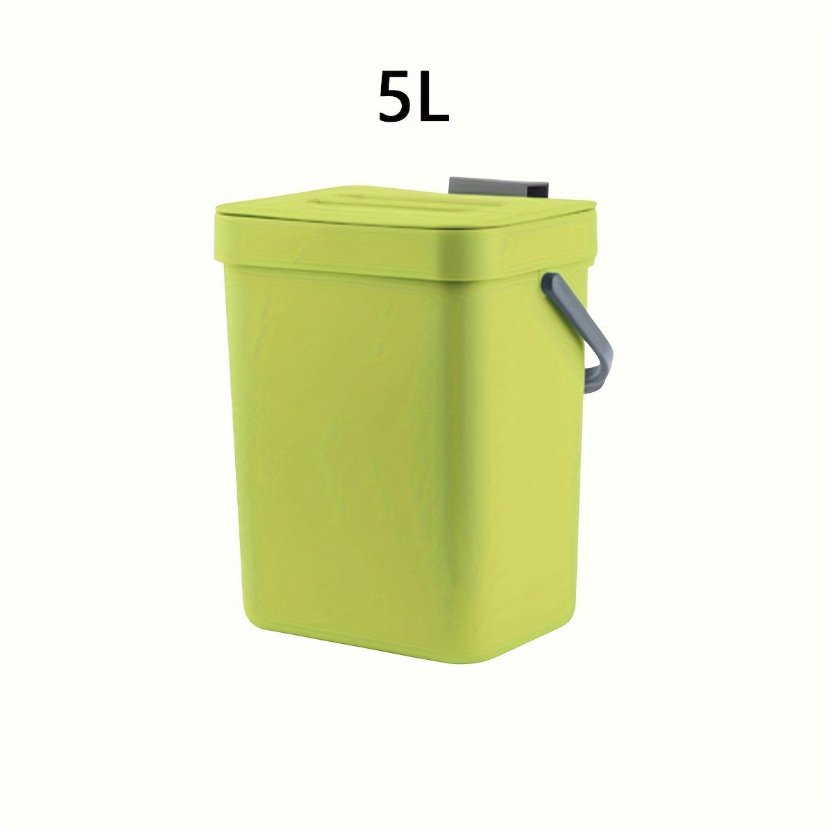 1-piece 12L Trash Can with Lid for kitchen compost, under sink garbage storage. Plastic bin for home and office accessories, storage, and decor.