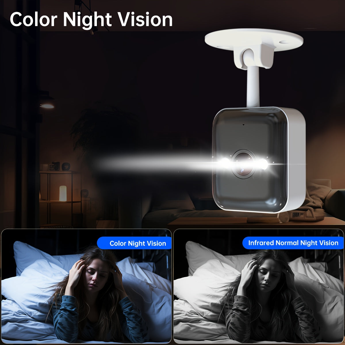 Experience clear and crisp live feeds with the JOOAN 1080P HD Wireless Security Camera featuring full color night vision. Stay connected with two-way audio and receive motion detection alerts. Conveniently set up the camera with the built-in WiFi hotspot