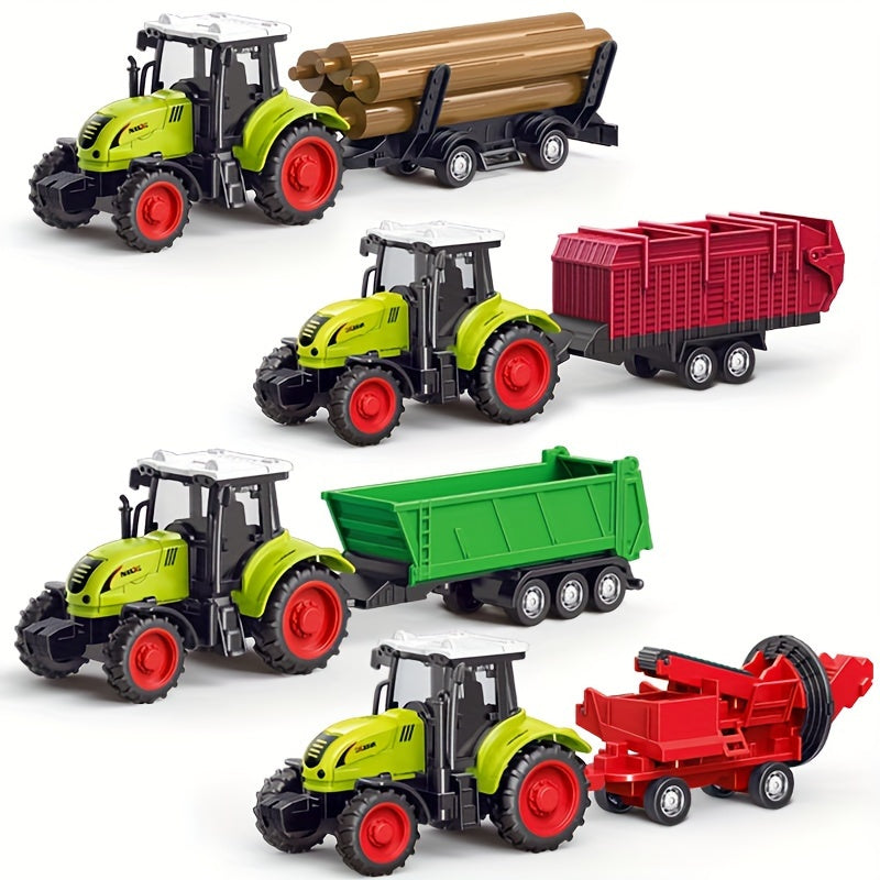 Farm-themed toy set with detachable haulers for kids aged 3-6. Perfect for parties and gifts.