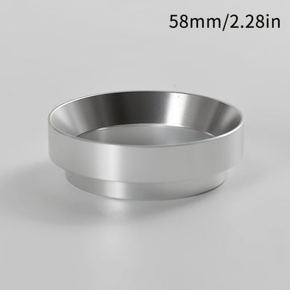 Durable Espresso Barista Tool: Aluminum Alloy Magnetic Round Ring Coffee Dosing Ring for 51mm, 53mm, and 58mm.