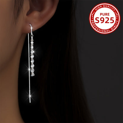 These stylish dangling earrings for women feature lip chain tassels and are crafted in 925 silver, weighing 1.4g. Perfect for everyday wear, special occasions, vacations, or as thoughtful gifts for friends or besties.