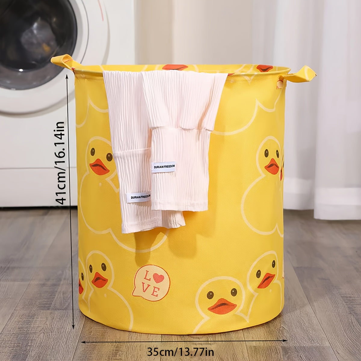 Glamorous Style Waterproof Cloth Laundry Basket with Handles, Long Storage Organizer for Clothing, Toys, and Miscellaneous Items in the Bedroom - 1 Piece