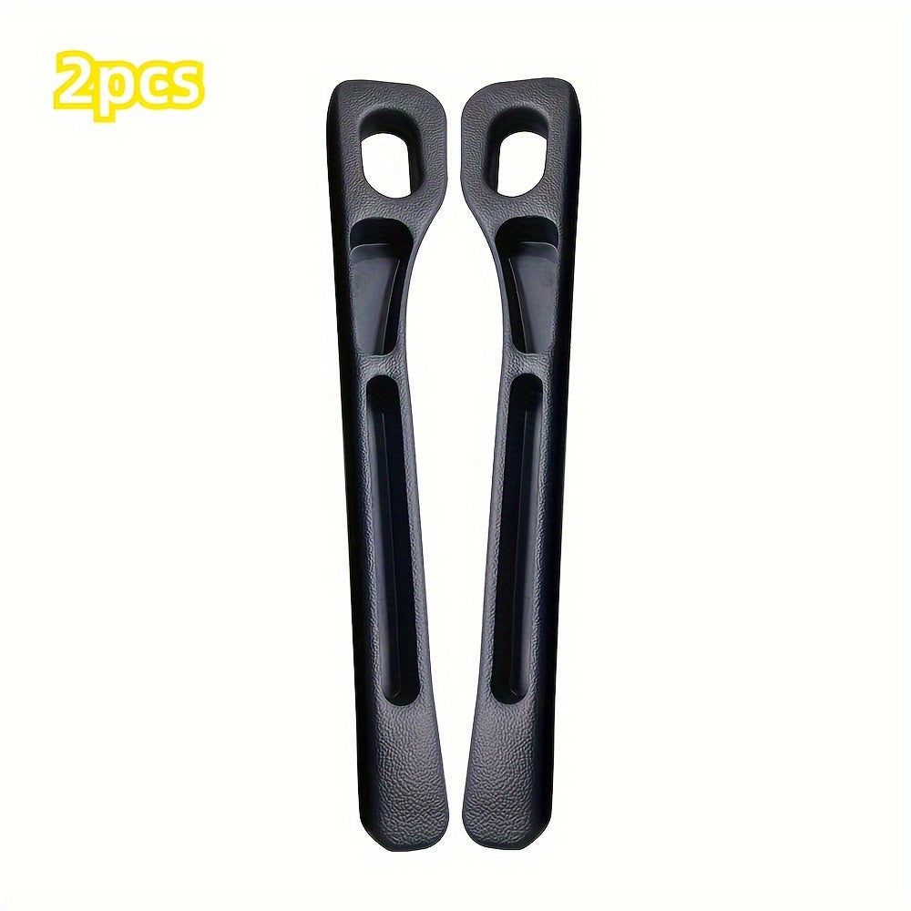 2 Black EVA car seat gap fillers with key and phone holder - durable, multi-slot organizer for vehicle accessories.