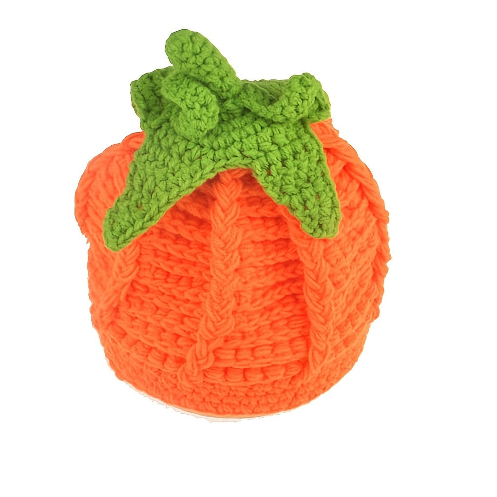 Charming handmade pumpkin hat for children - Ideal Halloween present, made of yellow polyester