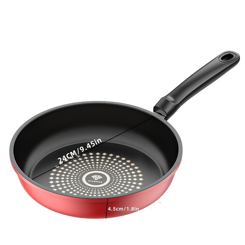 24.0 sm Qozon Temir Non-Stick Skillet: Qaynatish mashinasida yuvish mumkin, induksiya bilan mos, kam tutun bilan sog'lom ovqat tayyorlash, gaz va elektr pechlari uchun.