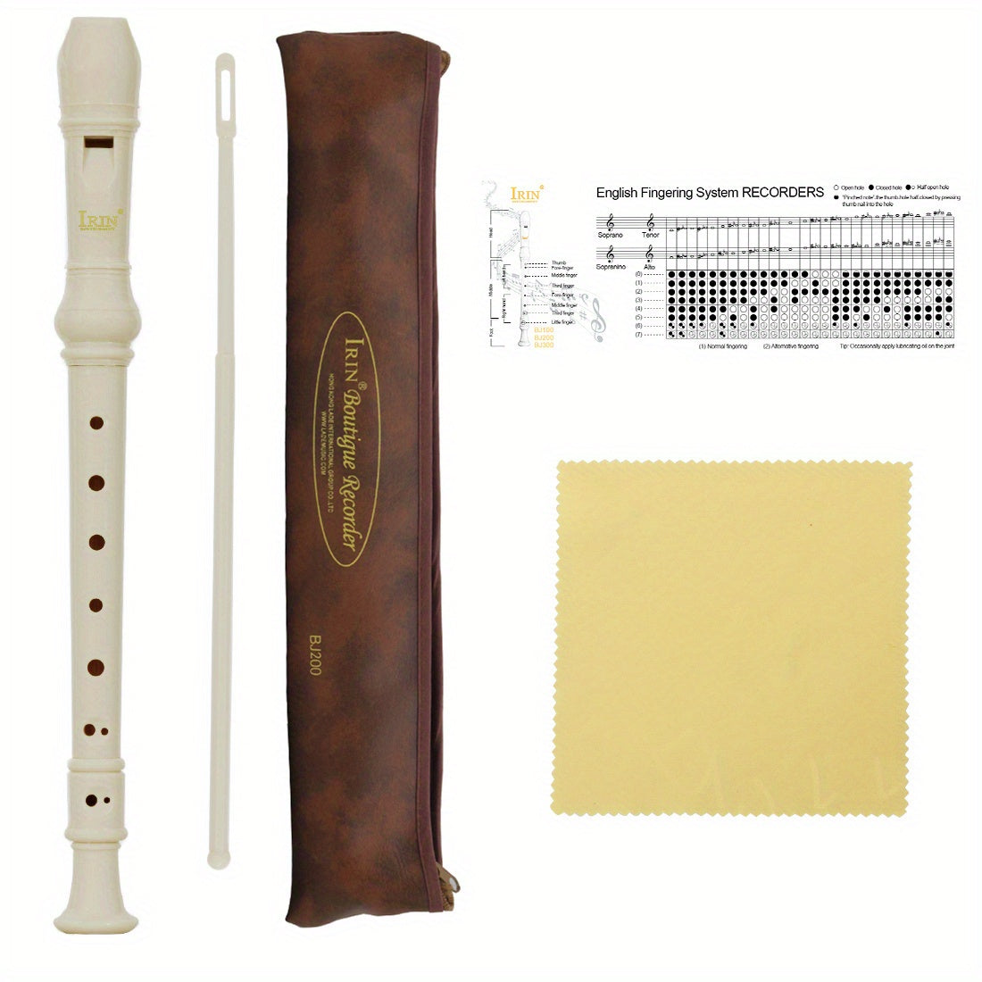 IRIN Baroque Recorder Soprano Flute - Beginner Gift with Fingering Chart - Eid Al-Adha Mubarak